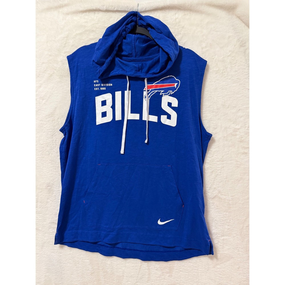 Nike NFL Buffalo Bills Sleeveless Hoodie Mens XL Blue AFC East Graphic Shirt